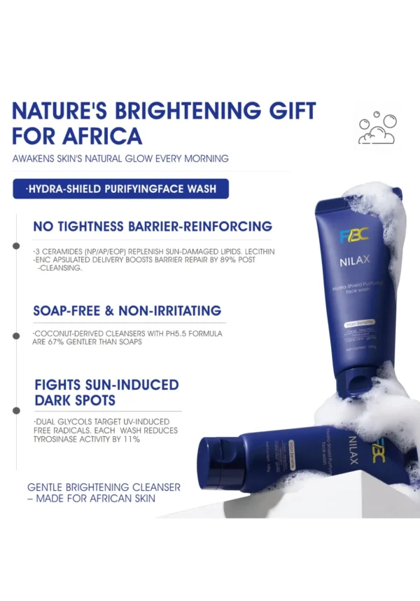Soft creamy foam of Nilax Hydra-Shield Face WashGel texture of hydrating face cleanser