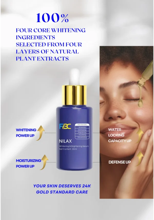 Apply Nilax Serum with Vitamin C and Niacinamide for even skin tone